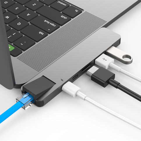 HyperDrive Net 6-in-2 Hub für MacBook Pro, space grau