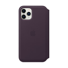 Apple iPhone 11 Pro Max Leder Folio, aubergine