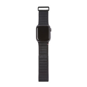 Decoded 38/40/41 mm Lederarmband mit Schlaufe für Apple Watch Series 2/3/4/5/6/7/8/SE/SE2, schwarz