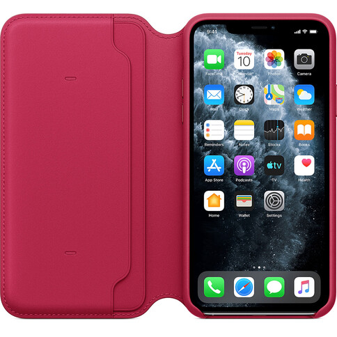 Apple iPhone 11 Pro Leder Folio, himbeere