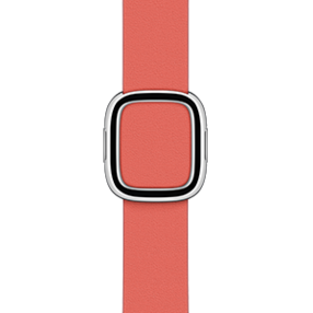 Apple Watch 38/40/41 mm Modernes Lederarmband, zitruspink, mittel