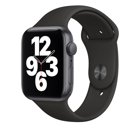 Apple Watch Series SE GPS, Aluminium space grau, 44 mm mit Sportarmband, schwarz - Black Week