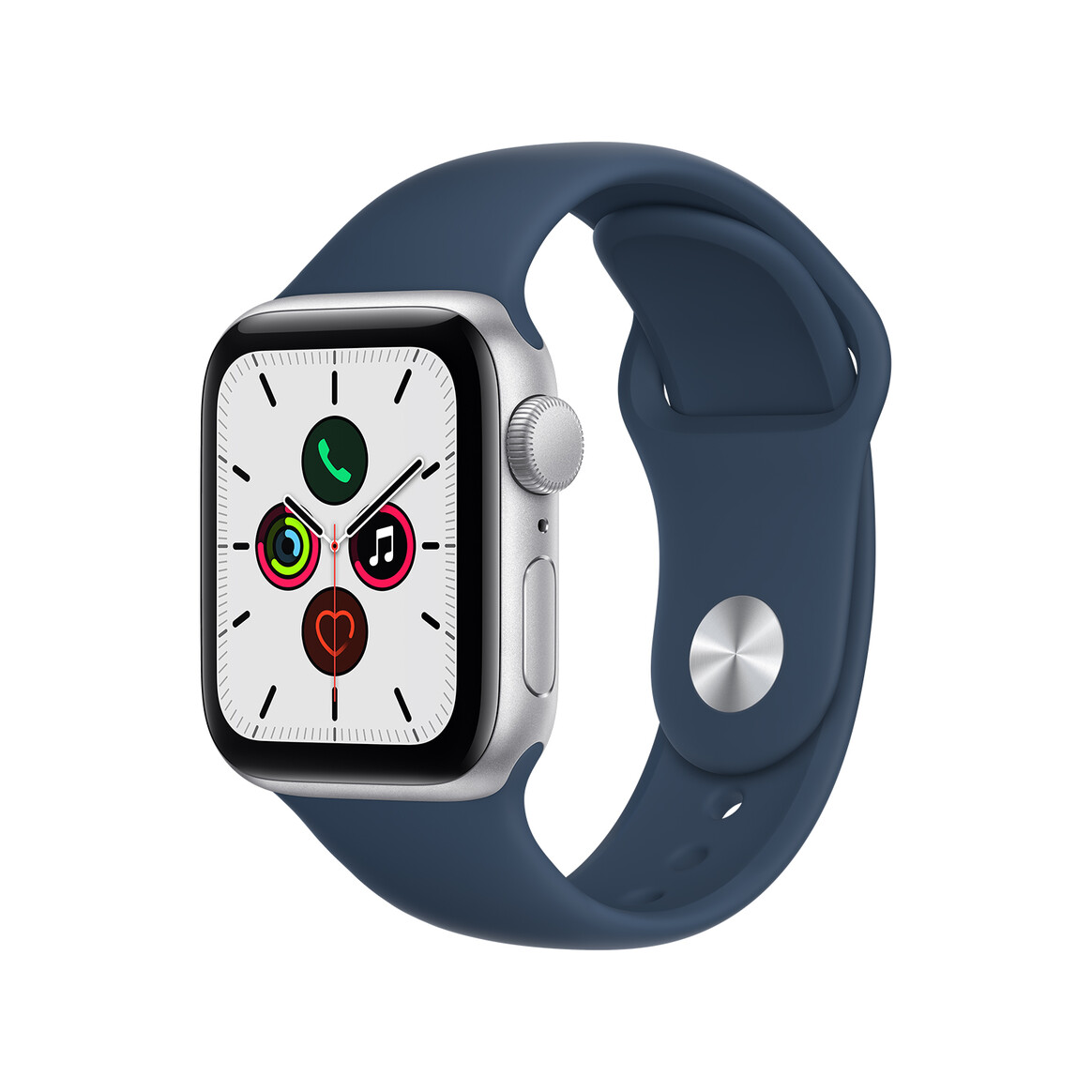<h1>Apple Watch Series SE GPS, Aluminium silber, 40 mm mit Sportarmband, abyssblau</h1>
