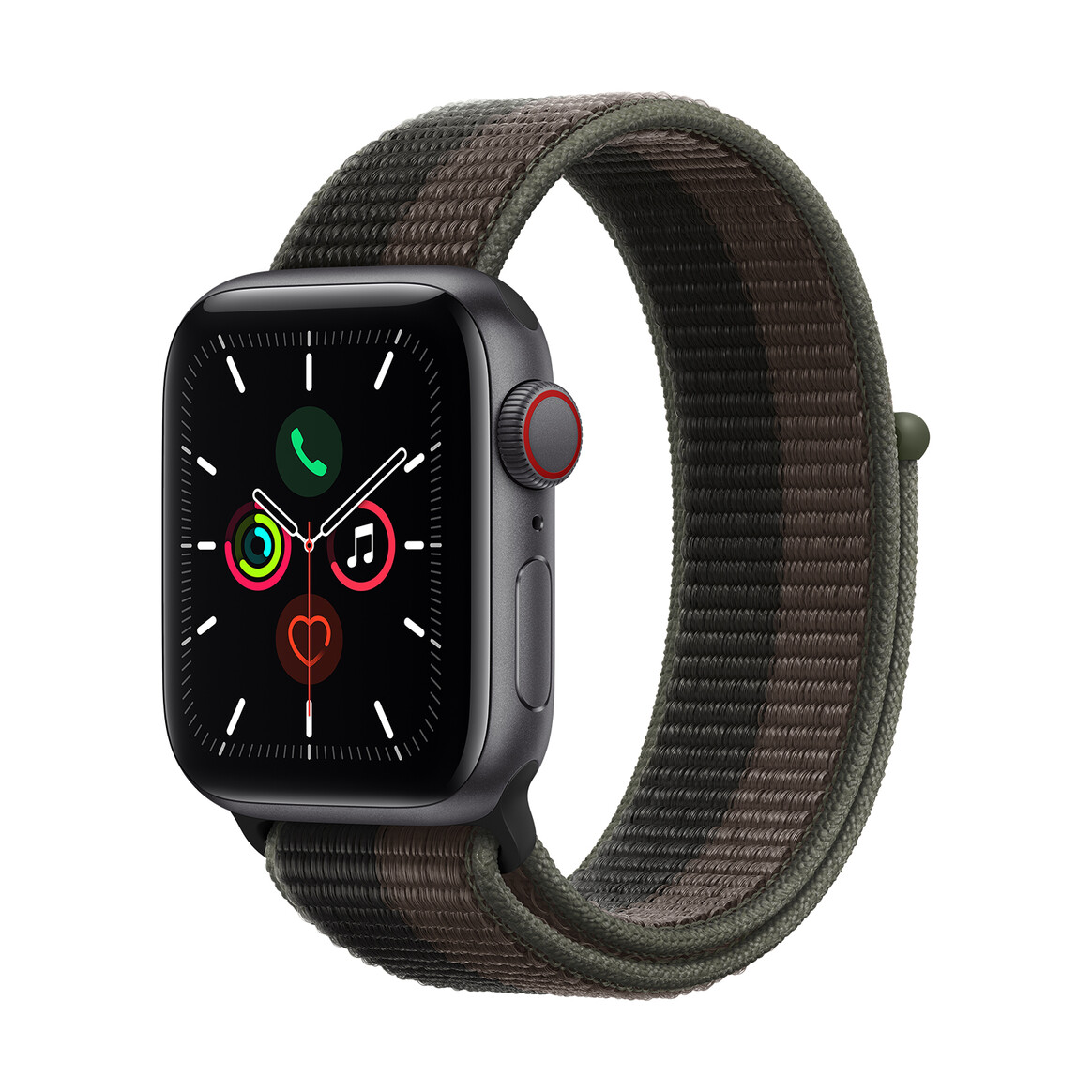 <h1>Apple Watch Series SE GPS + Cellular, Aluminium space grau, 40 mm mit Sport Loop, tornado/grau</h1>