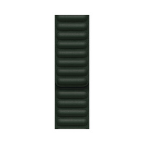 Apple Watch 38/40/41 mm Lederarmband mit Endstück, schwarzgrün, S/M