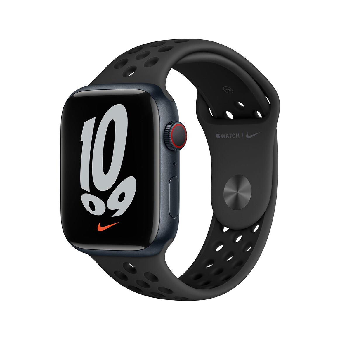 <h1>Apple Watch Nike Series 7 GPS + Cellular, Aluminium mitternacht, 45 mm mit Nike Sportarmband, anthrazit/schwarz</h1>
