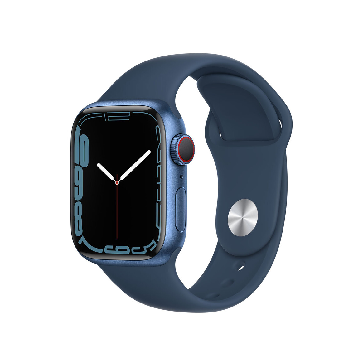 <h1>Apple Watch Series 7 GPS + Cellular, Aluminium blau, 41 mm mit Sportarmband abyssblau</h1>