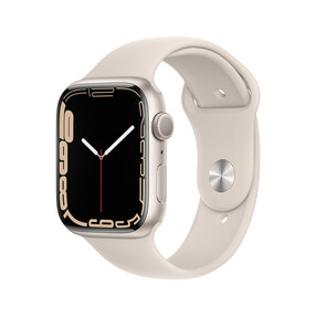 Apple Watch Series 7 GPS, Aluminium sternenlicht, 45 mm mit Sportarmband, sternenlicht>