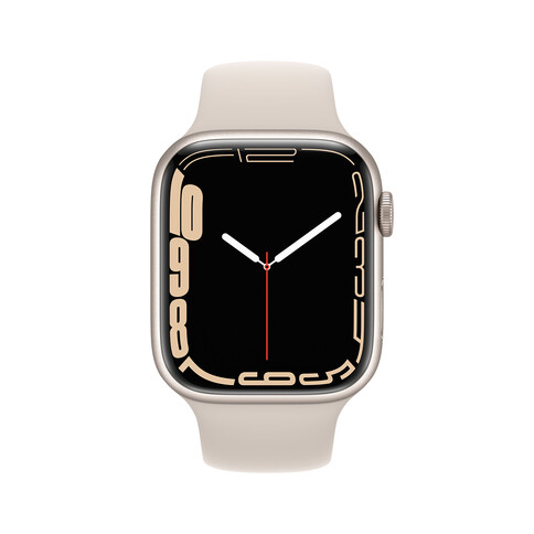 Apple Watch Series 7 GPS, Aluminium sternenlicht, 45 mm mit Sportarmband, sternenlicht&gt;