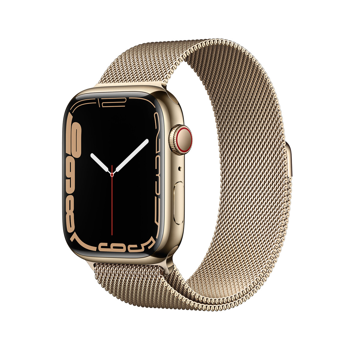 <h1>Apple Watch Series 7 GPS + Cellular, Edelstahl gold, 45 mm mit Milanaisearmband, gold</h1>