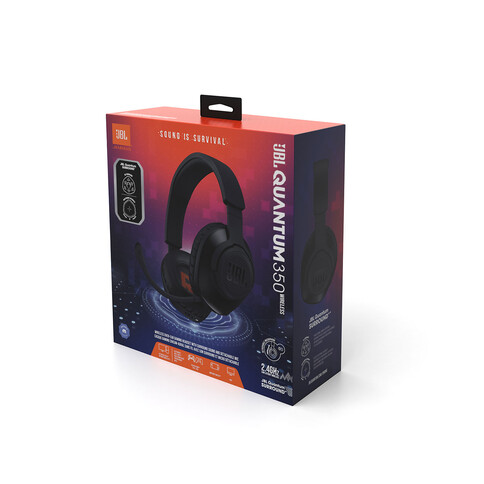 JBL Quantum 350, Kabelloses Over-Ear-Gaming-Headset, schwarz