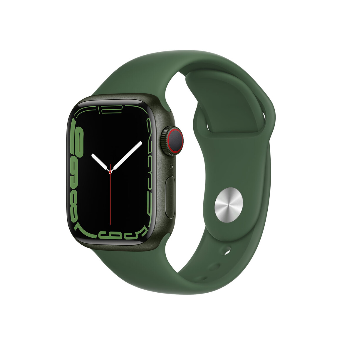 <h1>Apple Watch Series 7 GPS + Cellular, Aluminium grün, 41 mm mit Sportarmband kleegrün</h1>