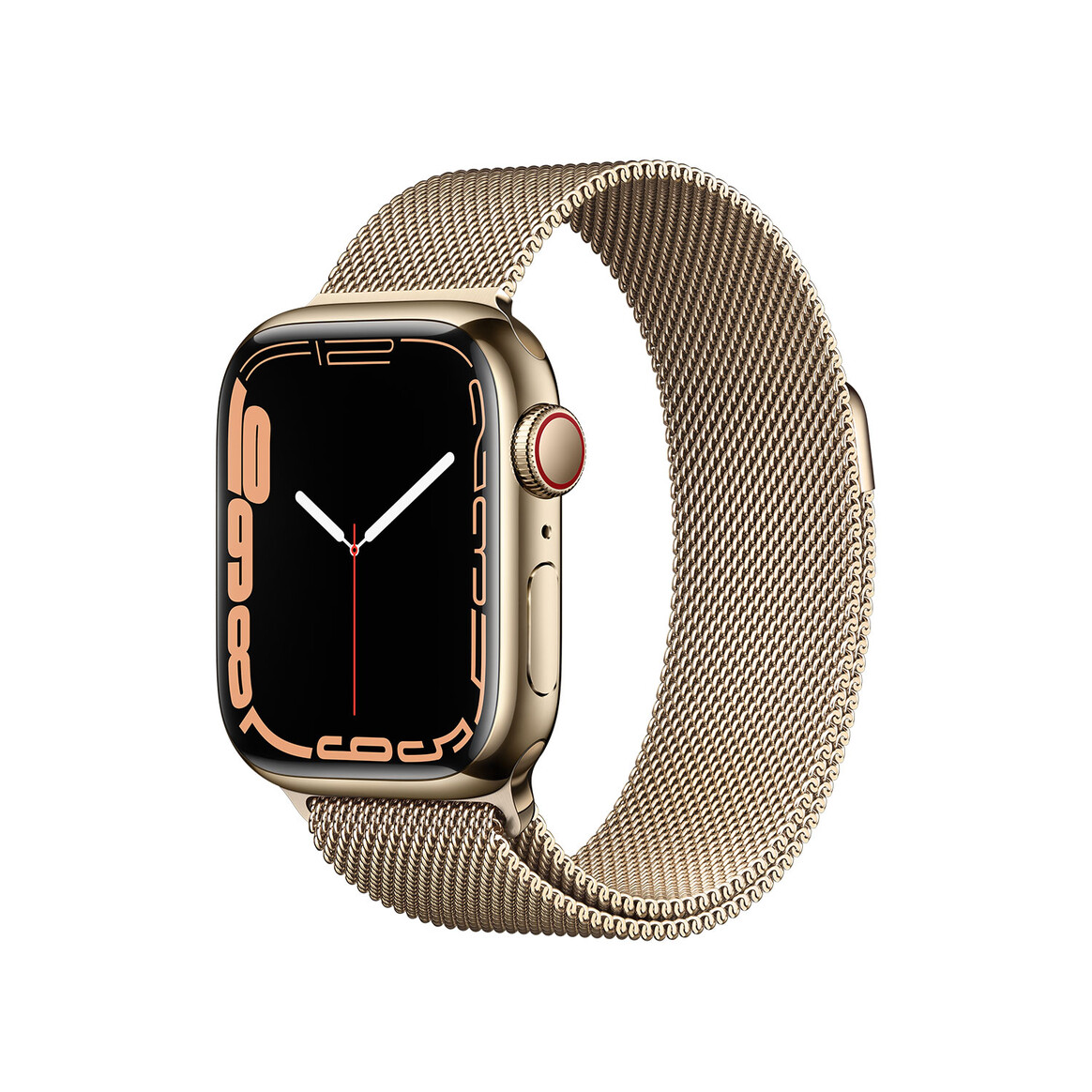 <h1>Apple Watch Series 7 GPS + Cellular, Edelstahl gold, 41 mm mit Milanaisearmband gold</h1>