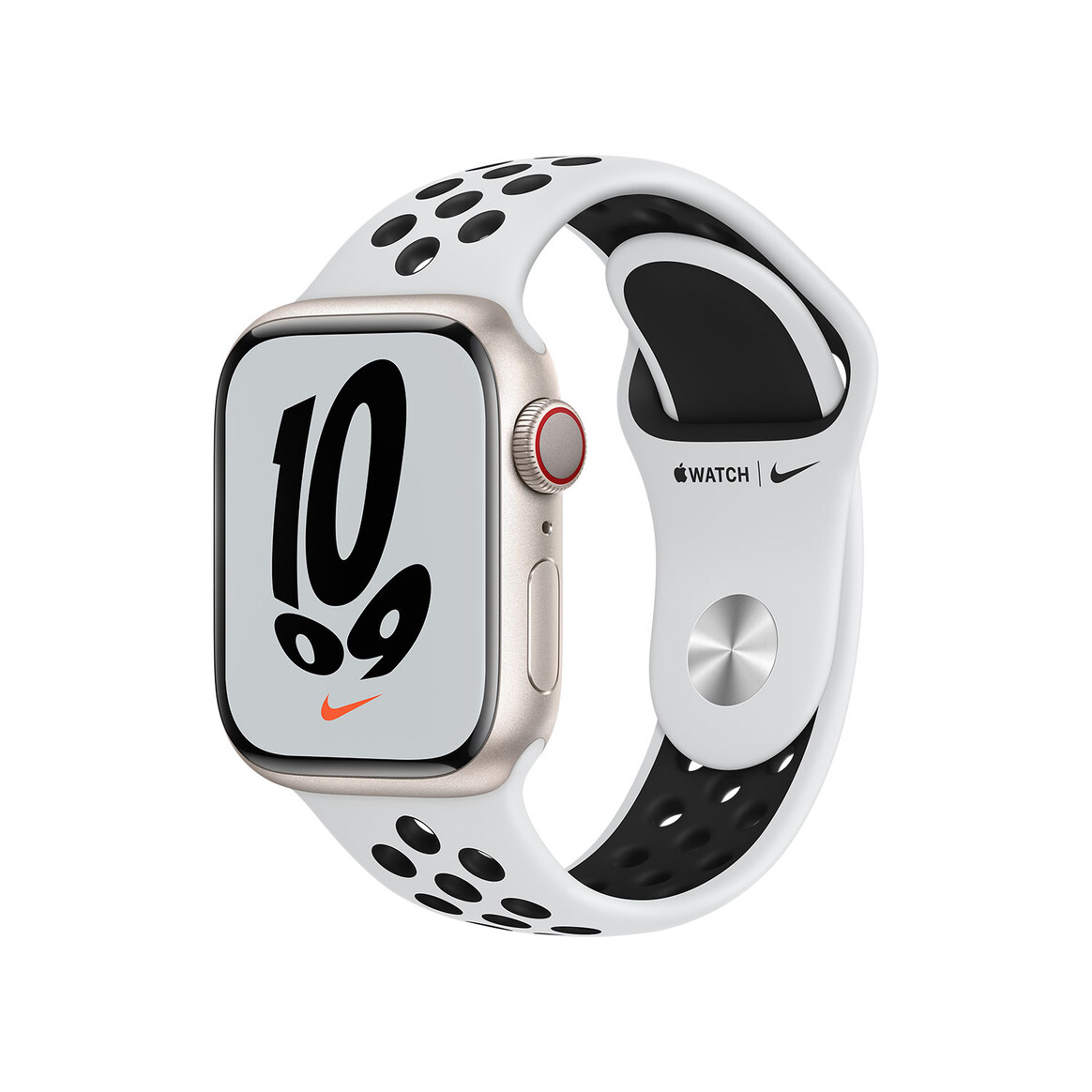 <h1>Apple Watch Nike Series 7 GPS + Cellular, Aluminium sternenlicht, 41 mm mit Nike Sportarmband, pure platinum/schwarz</h1>