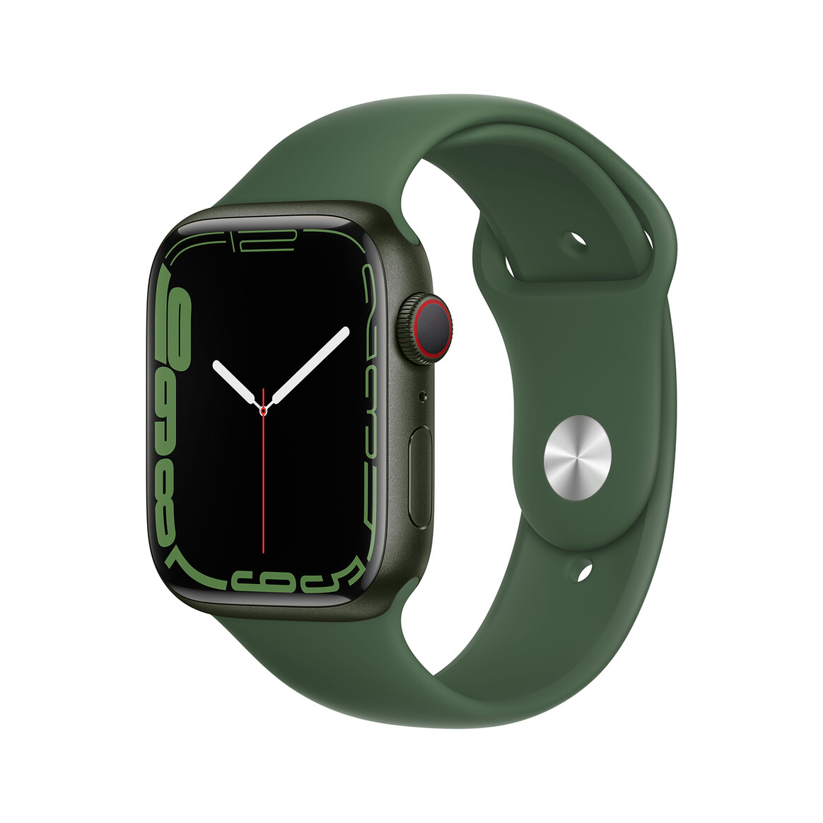 <h1>Apple Watch Series 7 GPS + Cellular, Aluminium grün, 45 mm mit Sportarmband, kleegrün</h1>