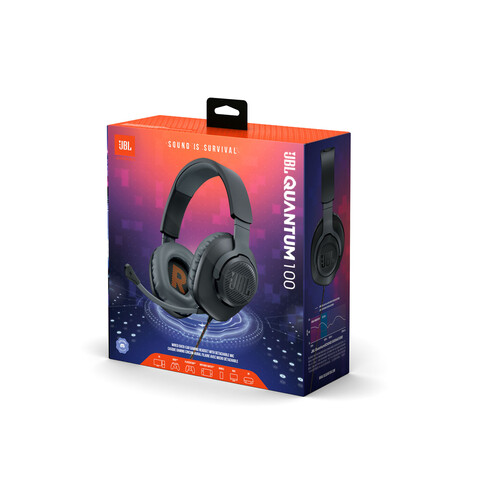 JBL Quantum 100, Kabelgebundenes Over-Ear-Gaming-Headset, schwarz