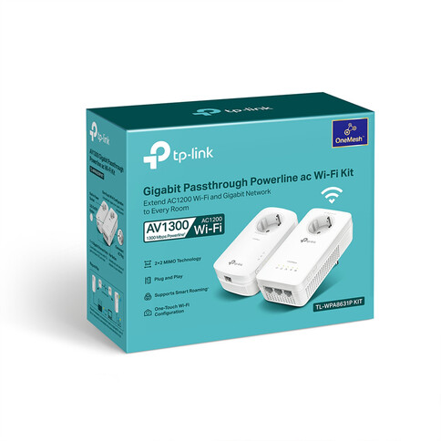 TP-Link AV1300 Gigabit Passthrough Powerline ac Wi-Fi Kit, 2er-Pack
