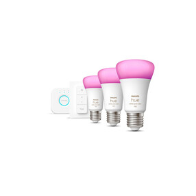 Philips Hue White & Color Ambiance E27 3er Starter Set inkl. DimmerSwitch 75W