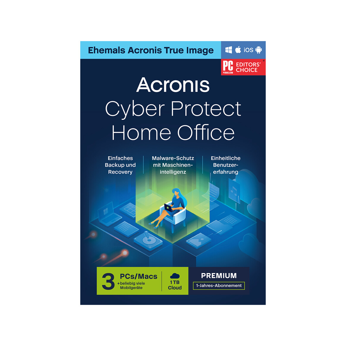 <h1>Acronis Cyber Protect Home Office Premium + 1TB Acronis Cloud Storage, 3 User, 1 Jahr - ESD</h1>