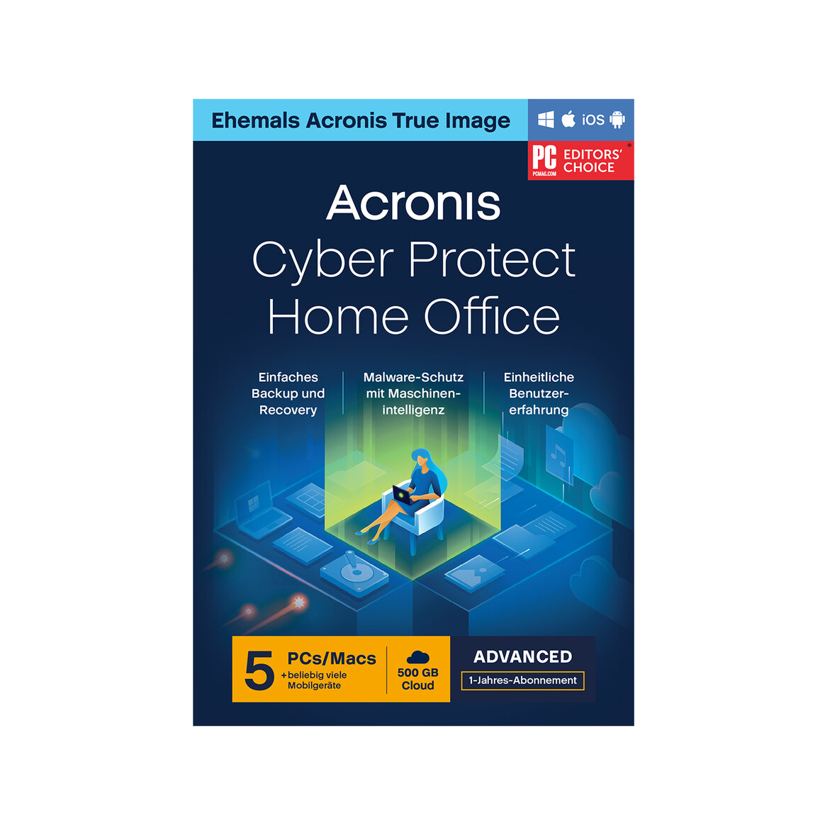 <h1>Acronis Cyber Protect Home Office Advanced + 500GB Acronis Cloud Storage, 5 User, 1 Jahr - ESD</h1>