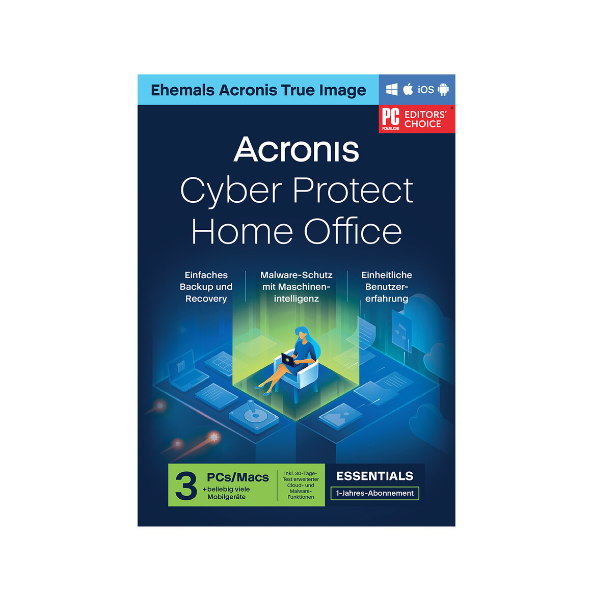<h1>Acronis Cyber Protect Home Office Essentials, 3 User, 1 Jahr - ESD</h1>