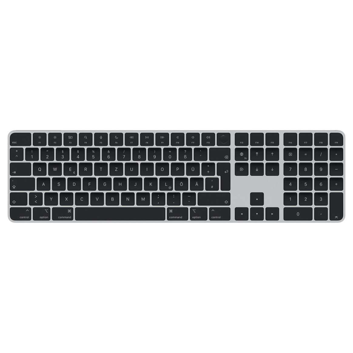 <h1>Apple Magic Keyboard mit Touch ID und Ziffernblock für Mac Modelle mit Apple Chip, schwarze Tasten, dt.</h1>