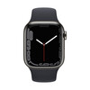 <h1>Apple Watch Series 7 GPS + Cellular, Edelstahl graphit, 41 mm mit Sportarmband, mitternacht</h1>