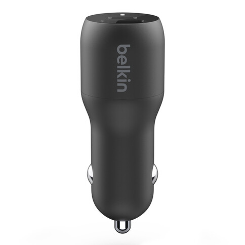 Belkin 37W Dual Kfz-Ladegerät, 25W USB-C mit Power Delivery, 12W USB-A, schwarz
