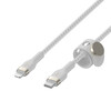 <h1>Belkin PRO Flex Lightning/USB-C Silikon-Kabel, unterst&uuml;tzt Schnellladen bis 15W, Apple zertifiziert, 2m, wei&szlig;</h1>
