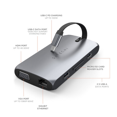 Satechi USB-C On-the-go Multiport Adapter SPGR
