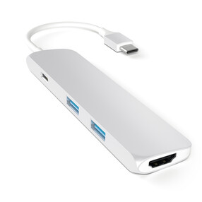 Satechi Type-C USB Passthrough HDMI Hub Silver