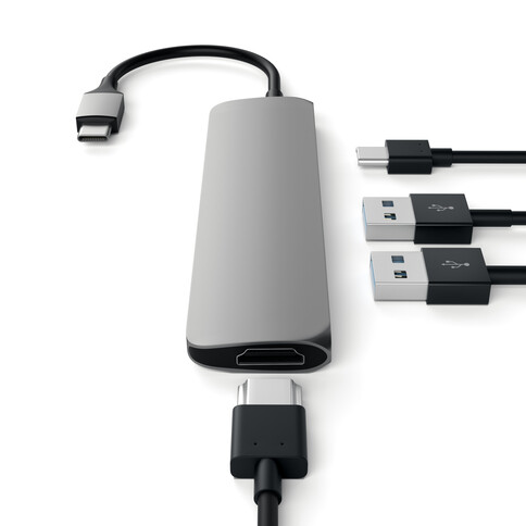 Satechi Type-C USB Passthrough HDMI Hub Space Gray
