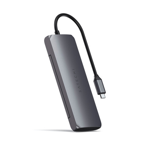 Satechi USB-C Hybrid Mulitport Adapter mit SSD Gehäuse, space grau