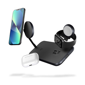 Zens Aluminium Series 4 in 1 Magnetic Wireless MagSafe Charger | 45W | Qi | schwarz | ZEDC18B/00