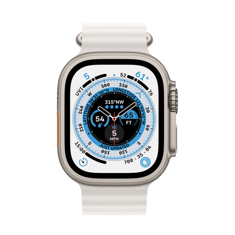 Apple Watch Ultra 49mm, Oceanarmband, weiß