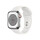 Apple Watch Series 8 GPS + Cellular, Edelstahl silber, 41 mm mit Sportarmband, weiß