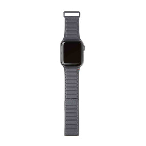 Decoded 38/40/41 mm Lederarmband mit Schlaufe für Apple Watch Series 2/3/4/5/6/7/8/SE/SE2, anthrazit