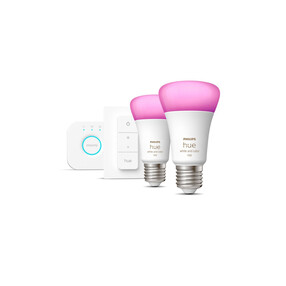Philips Hue White & Color Ambiance E27 2er Starter Set 2x806lm Bluetooth, inkl. Bridge & Dimmschalter