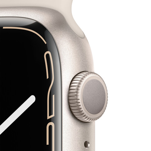 Apple Watch Series 7 GPS, Aluminium sternenlicht, 45 mm mit Sportarmband, sternenlicht&gt;