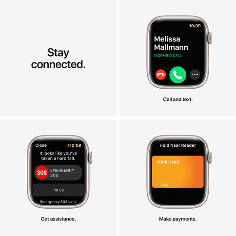 Apple Watch Series 7 GPS, Aluminium sternenlicht, 45 mm mit Sportarmband, sternenlicht&gt;