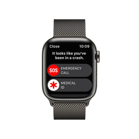 Apple Watch Series 8 GPS + Cellular, Edelstahl graphit, 41 mm mit Milanaisearmband, graphit&gt;