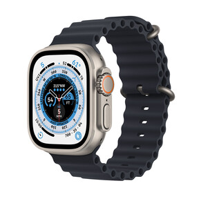 Apple Watch Ultra GPS + Cellular, Titan, 49mm Oceanarmband, mitternacht>