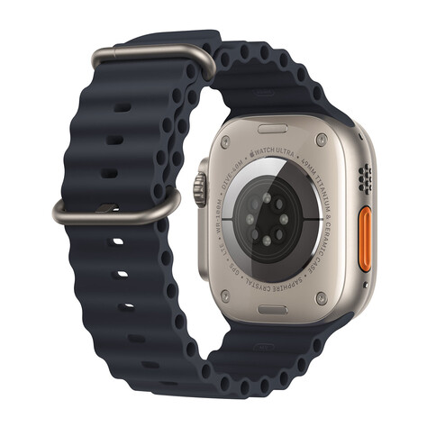 Apple Watch Ultra GPS + Cellular, Titan, 49mm Oceanarmband, mitternacht&gt;