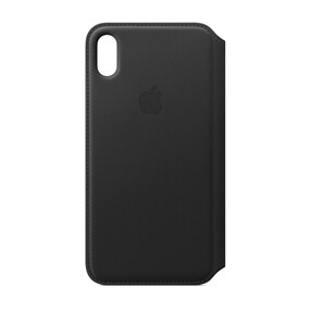 Apple iPhone XS Max Leder Folio, schwarz >