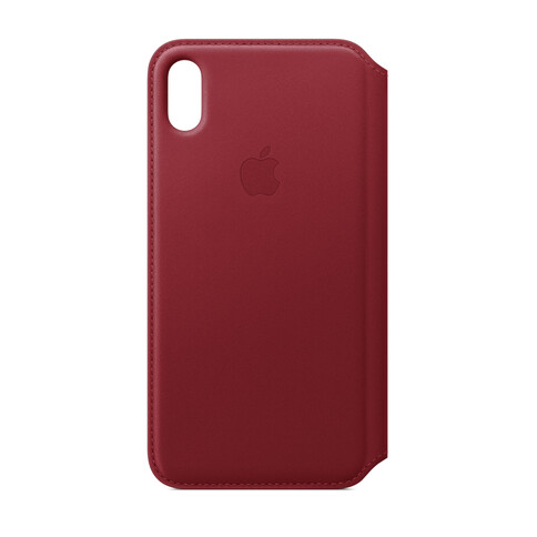 Apple iPhone XS Max Leder Folio, (PRODUCT)RED