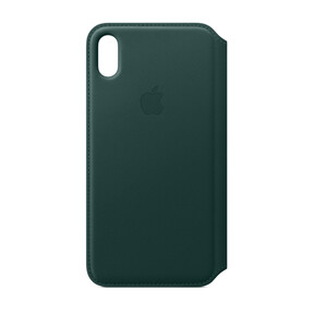 iPhone XS Max Leder Folio, waldgrün