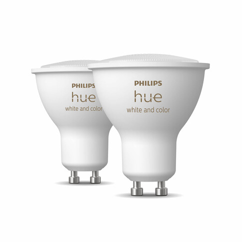 Philips Hue White &amp; Color Ambiance GU10, smarte LED Lampe, Doppelpack