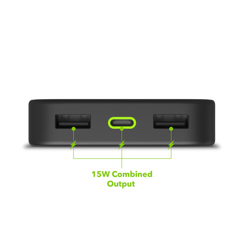 Mophie Powerstation 10.000 mAh mit PD(2023) (20W USB-C &amp; 2xUSB-A 12W), schwarz
