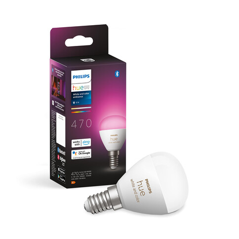Philips Hue White &amp; Color Ambiance E14 Luster Tropfenform Einzelpack 470lm