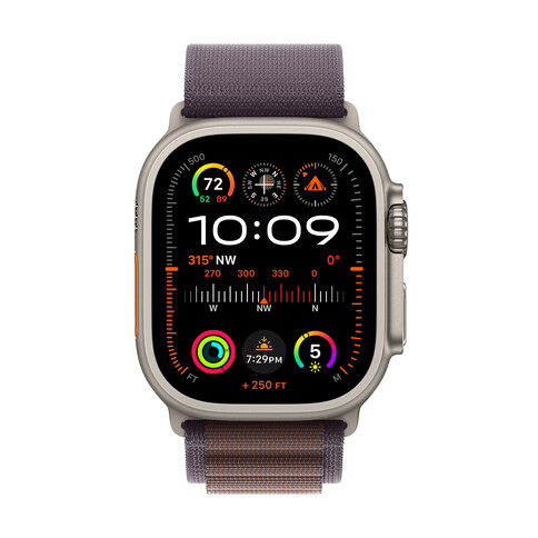 Apple Watch Ultra 2 GPS + Cellular, Titan, 49mm Alpinarmband, medium, indigo&gt;